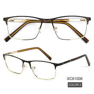 Full rim square classic metal optical frames custom logo eye glasses