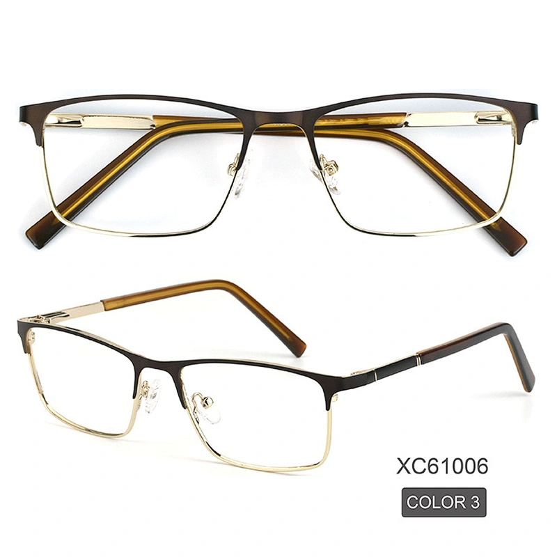 Full rim square classic metal optical frames custom logo eye glasses