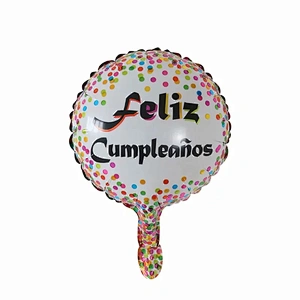 10 Inch Spanish Happy Birthday Foil Balloon FELIZ CUMPLEANOS Globos Birthday Party Decoration Foil Balloons