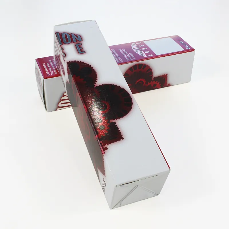silver foil paper package box for vaping oil bottle with auto bottom