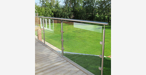 modern stainless steel and laminated glass railing and balustrade
