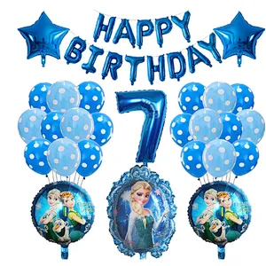Frozen Party Latex Balloon Set Girl Kids 1 2 3 4 5 6 7 8 9 Birthday Party Decor Baby Shower Number Balloons Globos Supplies