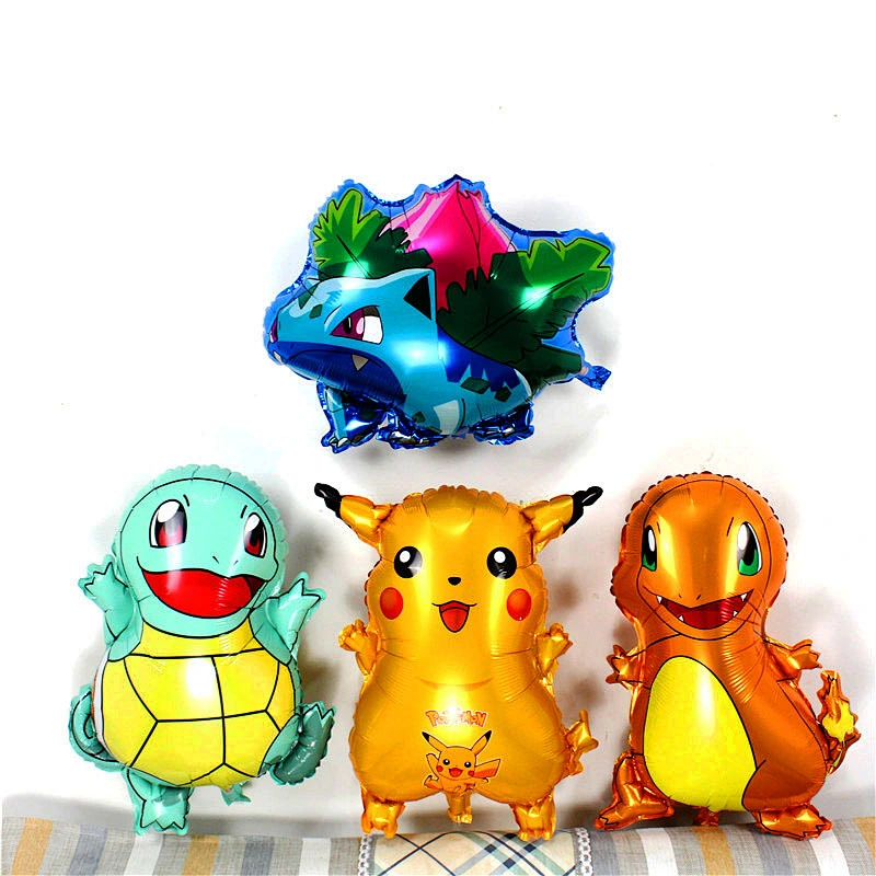 Hot sell Pikachu Cartoon Aluminum Film Balloon Pokémon Little Fire Dragon Jenny Turtle Aluminum Foil Balloon Wholesale