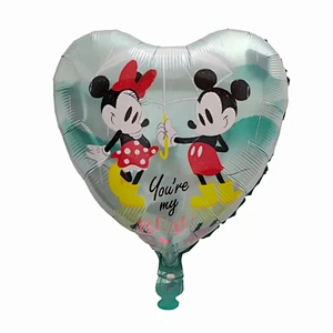 Mickey Minnie cartoon character balloon 18 inch heart   shape foil balloons for children's birthday party decorations