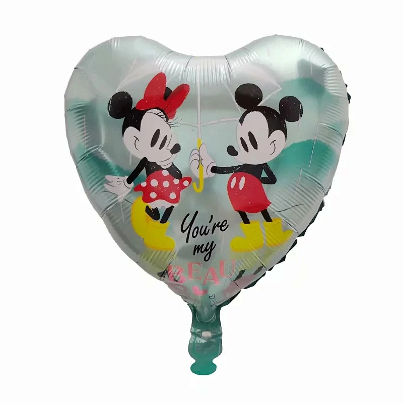 Mickey Minnie cartoon character balloon 18 inch heart   shape foil balloons for children's birthday party decorations