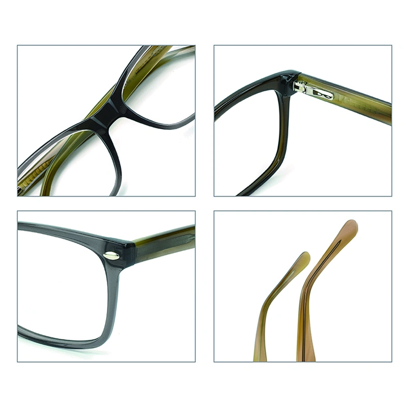Best Selling Fashion Design Vintage Acetate Eyeglasses square men Optical Frames 2021
