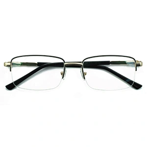 competitive half rim metal optical frame anti blue light blocking glasses manufacture