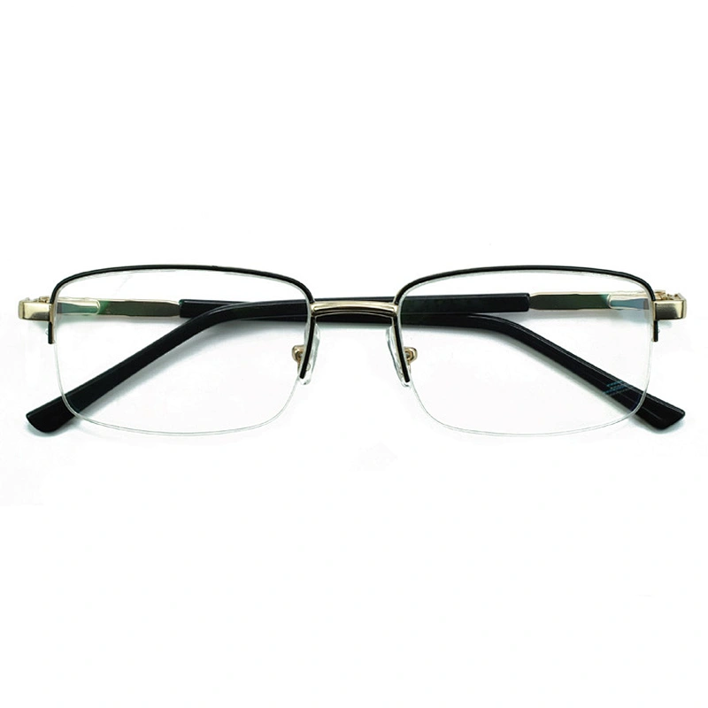 competitive half rim metal optical frame anti blue light blocking glasses manufacture