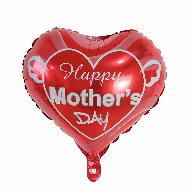Hot Sales 18 Inch Mother's Day Foil Balloon Heart Shape Helium Balloon For Mother's Day Gifts