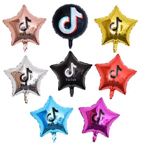 Amazon hot sale 18-inch vibrato TikTok star aluminum foil helium balloon birthday wedding party decoration balloon