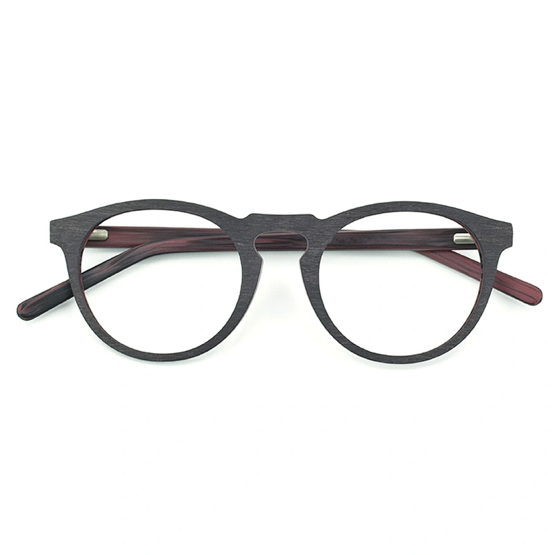 Prescription Eyeglasses Frames For Men and Women Wood Grain Optical Glasses Frame with Clear Lens