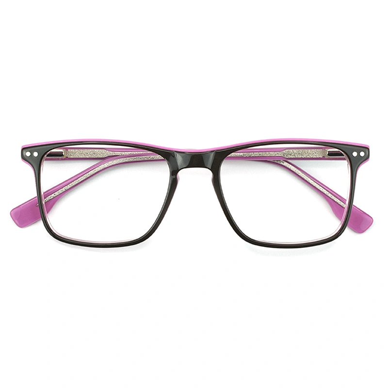 Acetate Men Patchwork Italy Design Rectangle Eye Glasses Clear Lens Optical Frames Spectacles