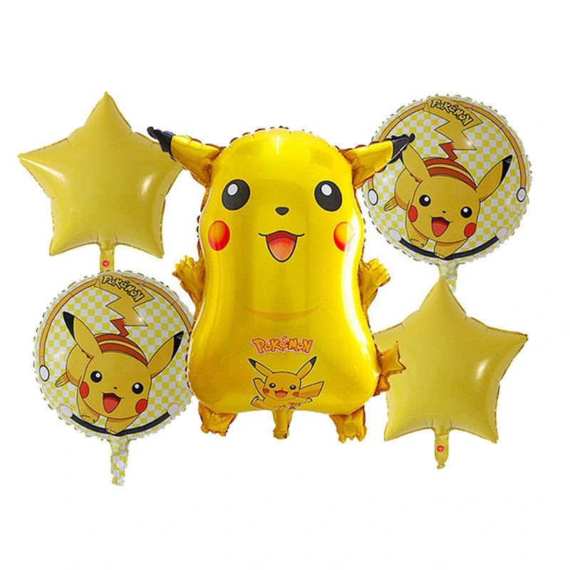 Pikachu cartoon character shape aluminum foil balloon set kids toy balloon birthday party decoration wholesale