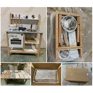 Top sale pretend game wooden kids play cooking set with accessories W10C402