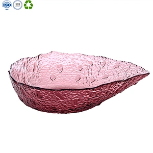 Fruit Salad Glass Bowl Set with Gold Edge