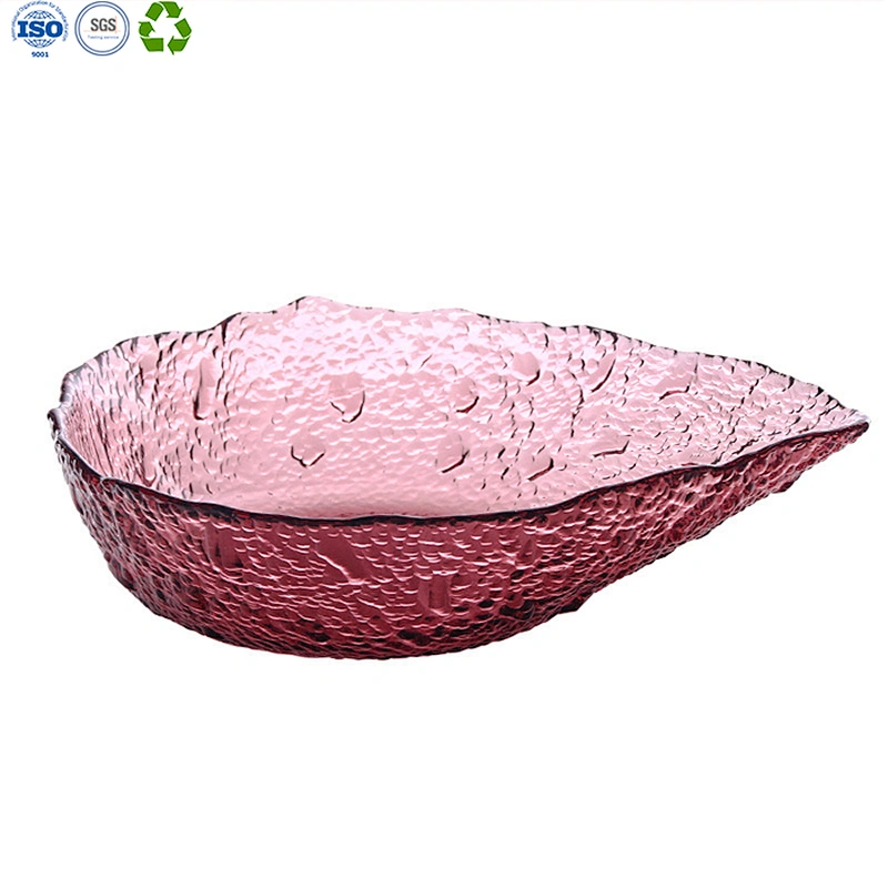 Fruit Salad Glass Bowl Set with Gold Edge