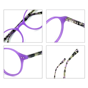 Round Circle Anti Blue Light Lens Women Designer Colorful Eyeglasses Frame