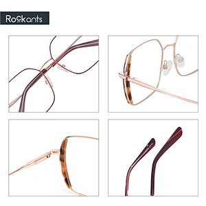 High quality new fashion metal optical frame polygon eyeglasses Woman luxury designer eyeglasses