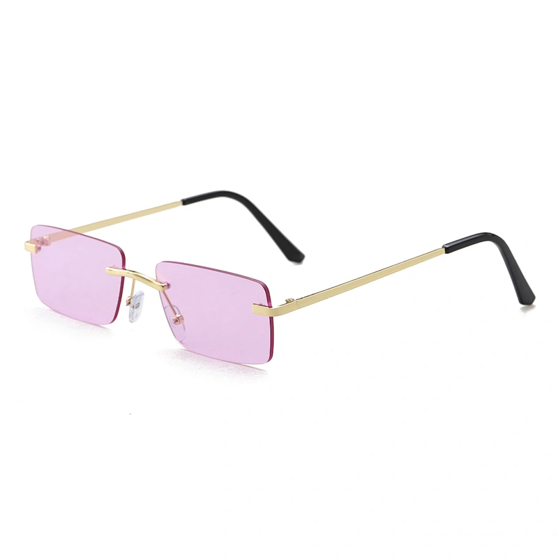 2021 Hot Sale Street Beat Fashion Rimless Square Frame sunglasses, 2020 women 2021hot sale shades sunglasses