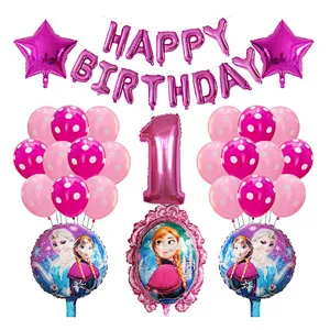 Frozen Party Latex Balloon Set Girl Kids 1 2 3 4 5 6 7 8 9 Birthday Party Decor Baby Shower Number Balloons Globos Supplies