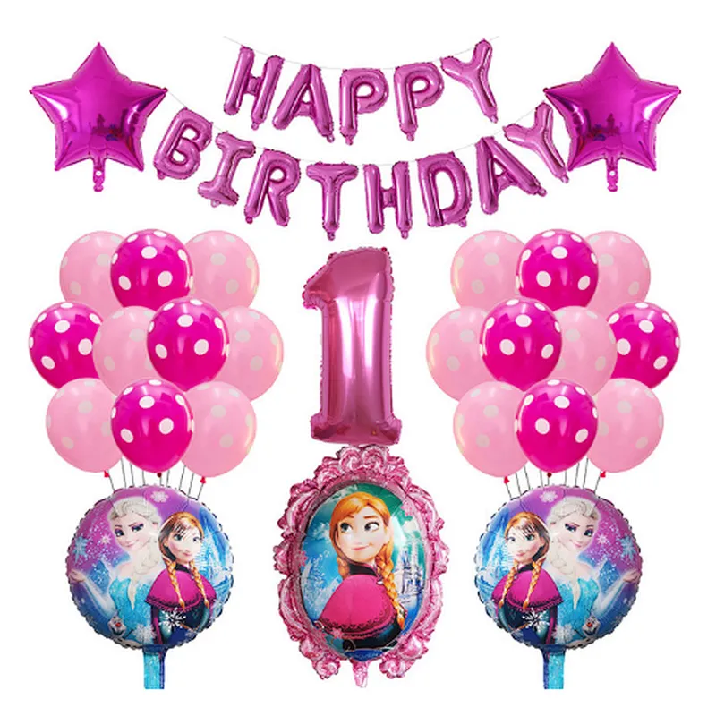 Frozen Party Latex Balloon Set Girl Kids 1 2 3 4 5 6 7 8 9 Birthday Party Decor Baby Shower Number Balloons Globos Supplies