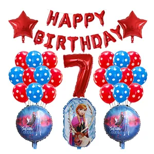 Frozen Party Latex Balloon Set Girl Kids 1 2 3 4 5 6 7 8 9 Birthday Party Decor Baby Shower Number Balloons Globos Supplies