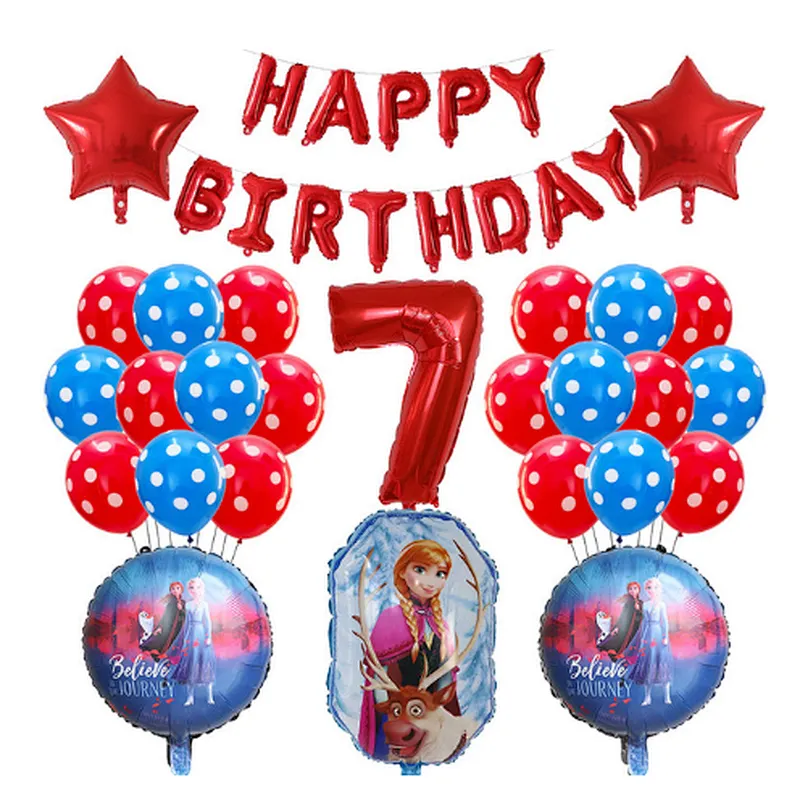 Frozen Party Latex Balloon Set Girl Kids 1 2 3 4 5 6 7 8 9 Birthday Party Decor Baby Shower Number Balloons Globos Supplies