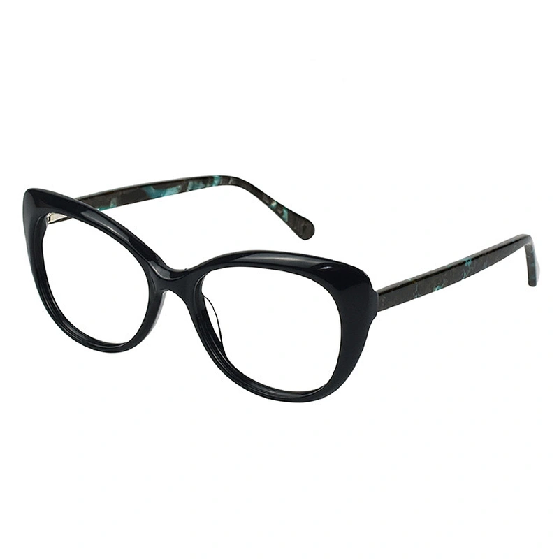 New Fashion Acetate Cat Eye Black Brown Customized Optical Reading Eyeglasses Frame for Women