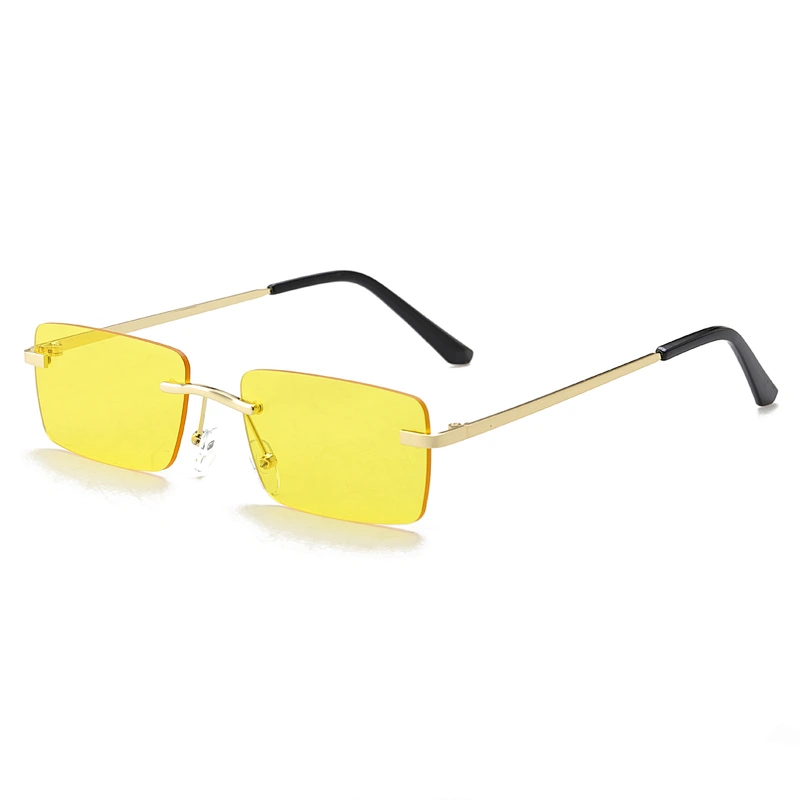 2021 Hot Sale Street Beat Fashion Rimless Square Frame sunglasses, 2020 women 2021hot sale shades sunglasses
