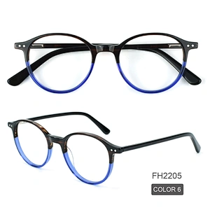 PH2205 most competitive 6 color round acetate optical frames spot goods eyeglasses