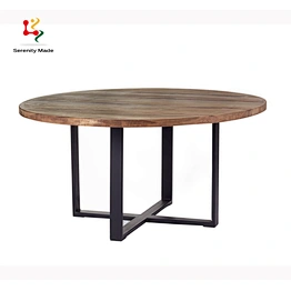 Wooden round dining table