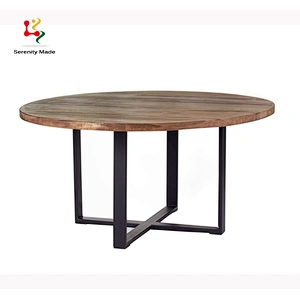 Wooden round dining table