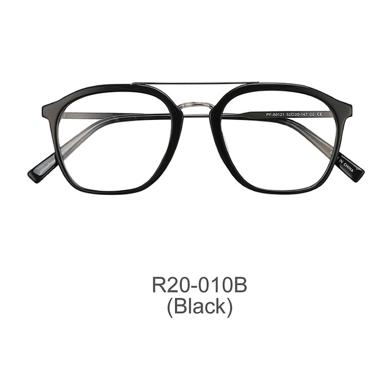 china wholesale classic acetate optical frame double bridge ready goods man eyeglasses