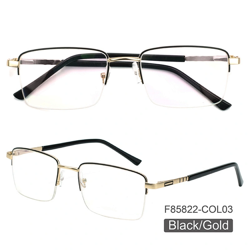 New fashion Custom hot sale square metal blue light blocking spectacle optical frame glasses for men