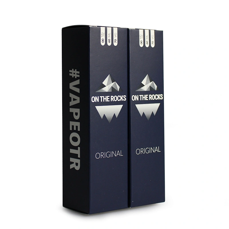 shinny logo on matt easy folding paper box for vaping oil bottle package