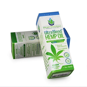 hemp cbd oil bottle paper package box glossy lamination 350g