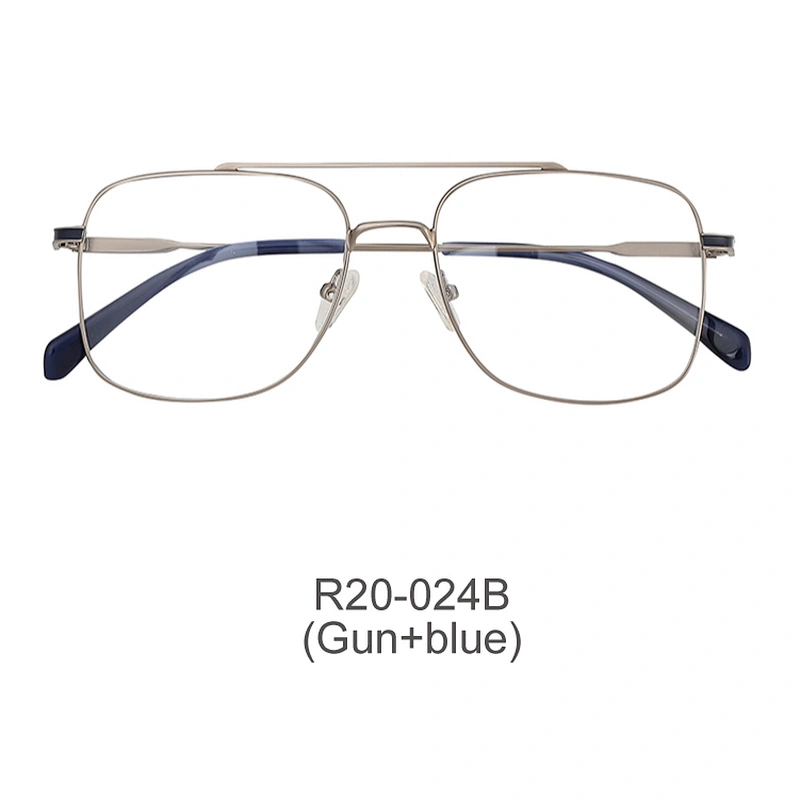 classic double bridge men eyeglasses care products square metal