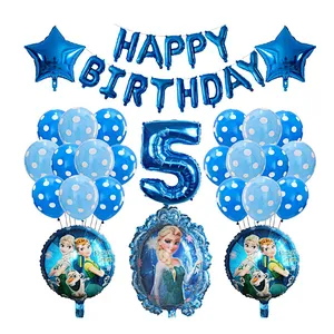 Frozen Party Latex Balloon Set Girl Kids 1 2 3 4 5 6 7 8 9 Birthday Party Decor Baby Shower Number Balloons Globos Supplies