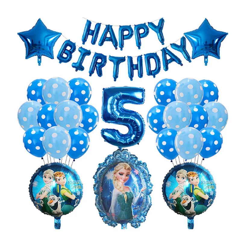 Frozen Party Latex Balloon Set Girl Kids 1 2 3 4 5 6 7 8 9 Birthday Party Decor Baby Shower Number Balloons Globos Supplies
