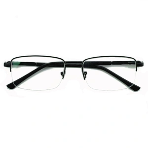competitive half rim metal optical frame anti blue light blocking glasses manufacture
