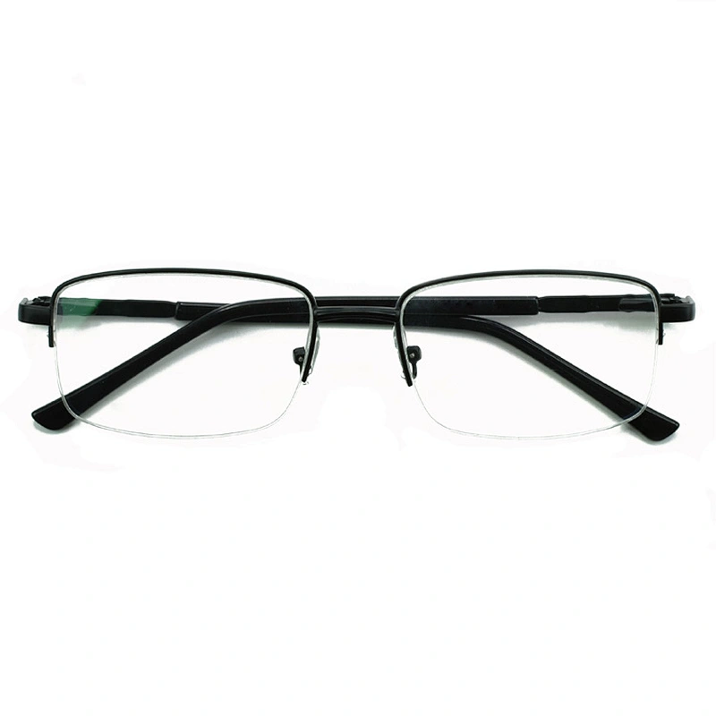 competitive half rim metal optical frame anti blue light blocking glasses manufacture
