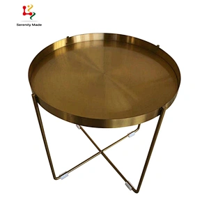 Gold metal coffee table