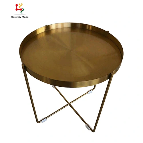 Gold metal coffee table