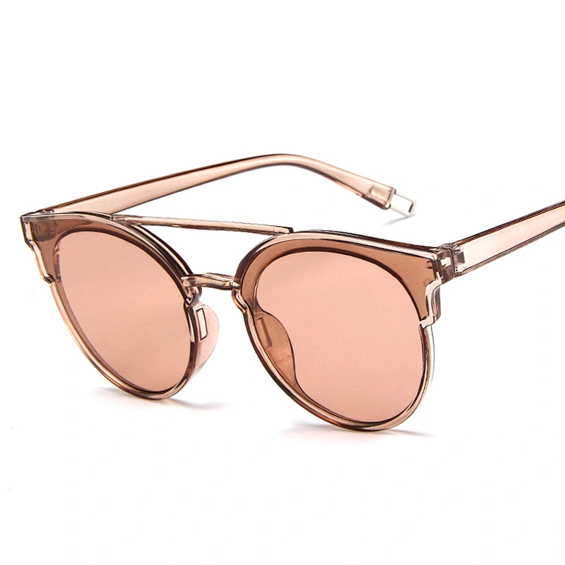 Amazon Popular Uv 400 Big Frame Double Bridges Thin Temple Womens Metal Sunglasses