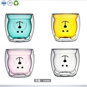 Double Wall Glass Bear Shape Cup