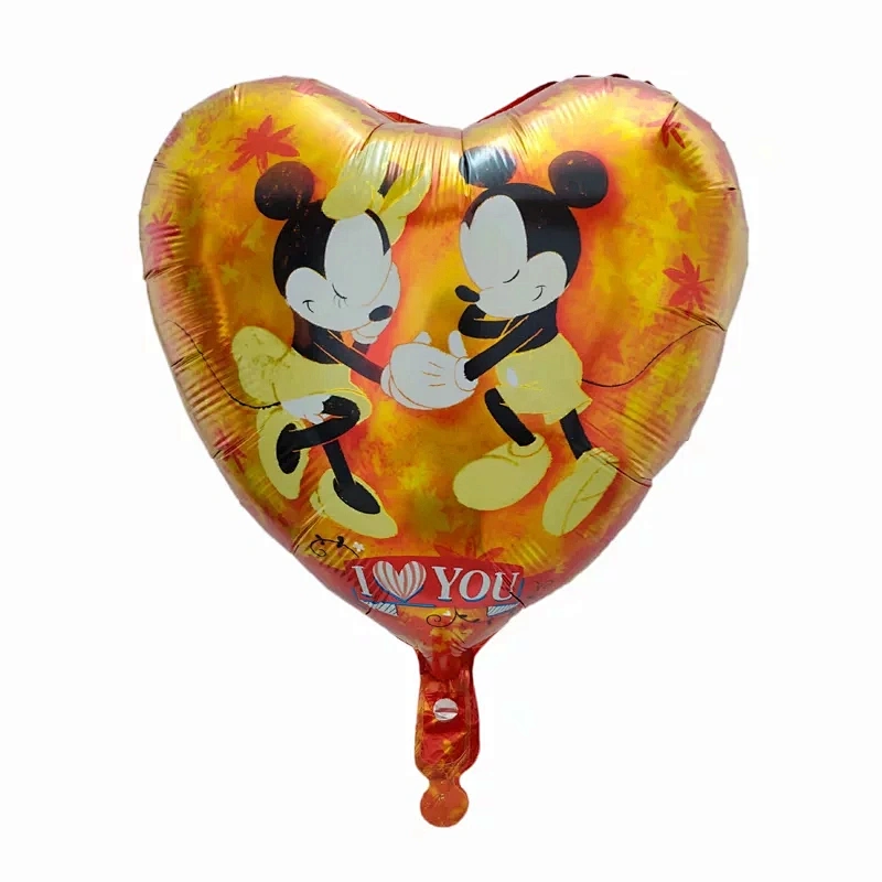 Mickey Minnie cartoon character balloon 18 inch heart   shape foil balloons for children's birthday party decorations