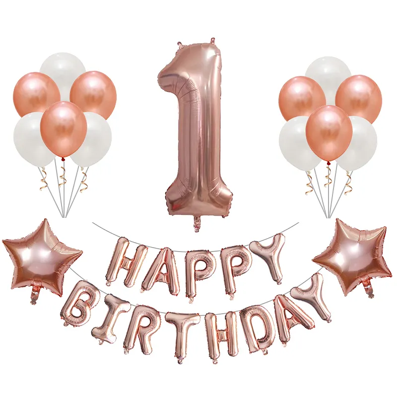 16 Inch Happy Birthday Balloon 18 Inch Star 30 Inch Number Foil Balloon Set
