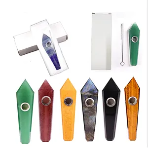 Wholesale high quality natural quartz stone crystal smoking pipes weed accessories