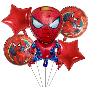 Wholesale Children Birthday Party Decoration Cartoon Foil Balloon Iron Man Spiderman 5PCS Set