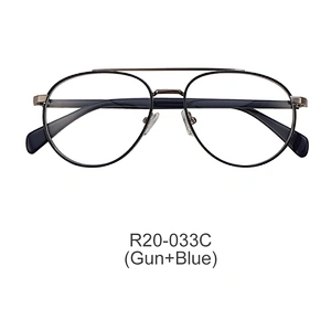 Hot selling classic round metal optical frame double bridge wide rim wire frames eyeglasses frames